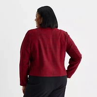 Liz Claiborne Womens Plus Lightweight Cropped Jacket
