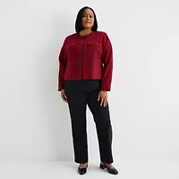 Liz Claiborne Womens Plus Lightweight Cropped Jacket
