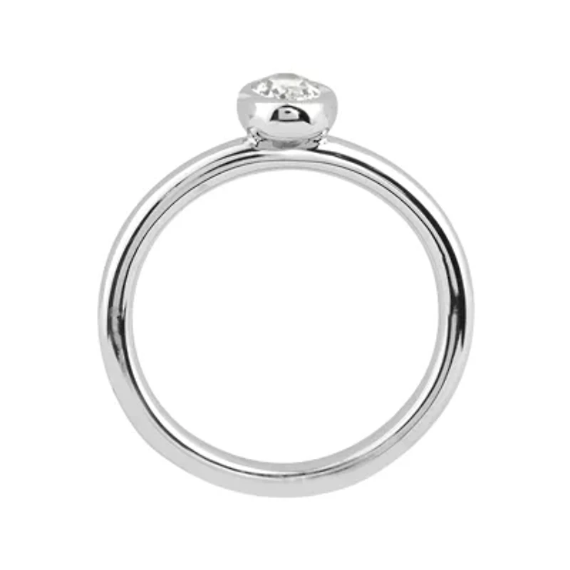 Personally Stackable Oval Genuine White Topaz Ring