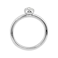 Personally Stackable Oval Genuine White Topaz Ring