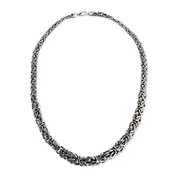 Sterling Silver Graduated Byzantine Necklace