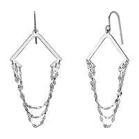 Made in Italy Womens Sterling Silver Drop Earrings