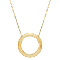 Womens 14K Gold 17 Inch Link Necklace