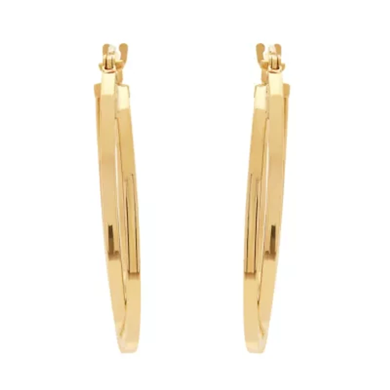 Womens 14K Gold 27.5mm Hoop Earrings