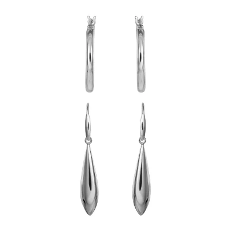 Womens Sterling Silver Earring Set