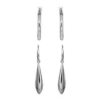 Womens Sterling Silver Earring Set