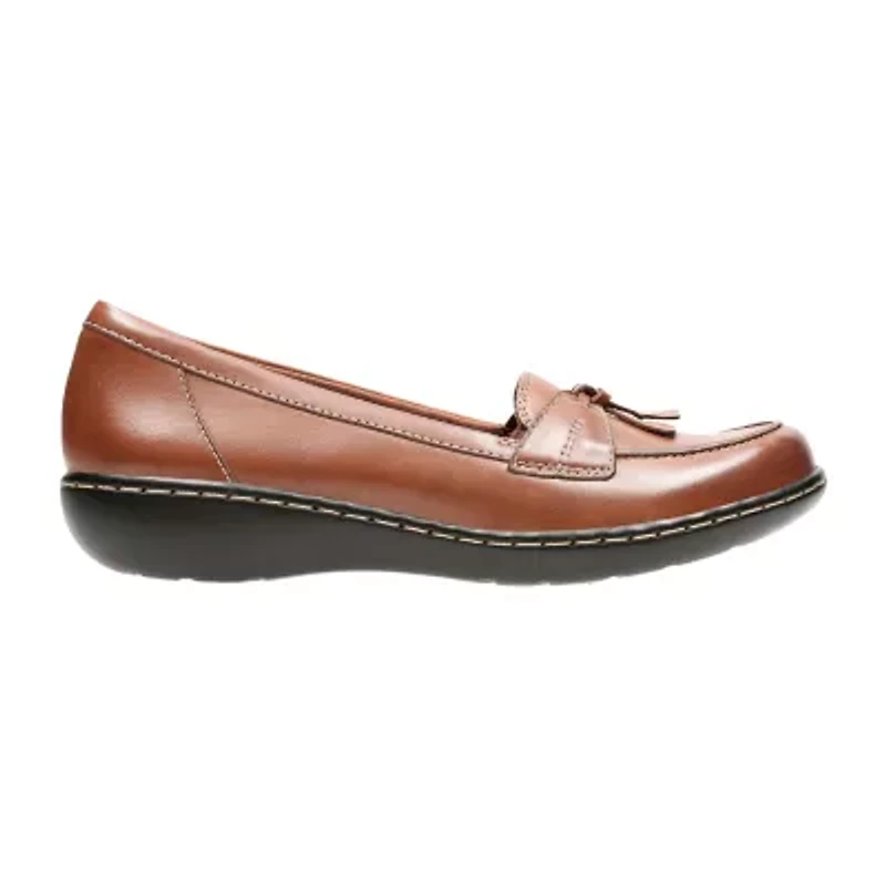 Clarks Ashland Bubble Womens Moc Closed Toe Slip-On Shoe-Wide Width