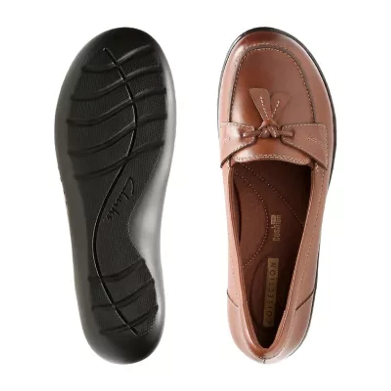 Clarks Ashland Bubble Womens Moc Closed Toe Slip-On Shoe-Wide Width