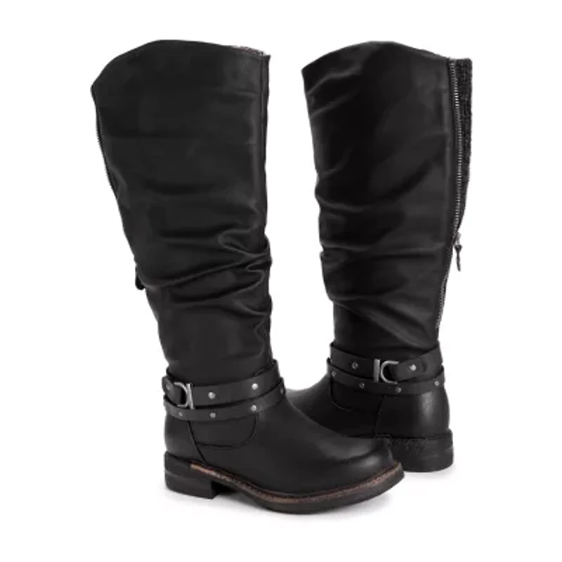 Muk Luks Womens Logger Victoria Stacked Heel Winter Boots