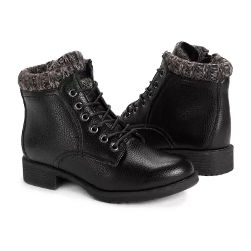 Muk Luks Womens Hiker Alps Stacked Heel Winter Boots