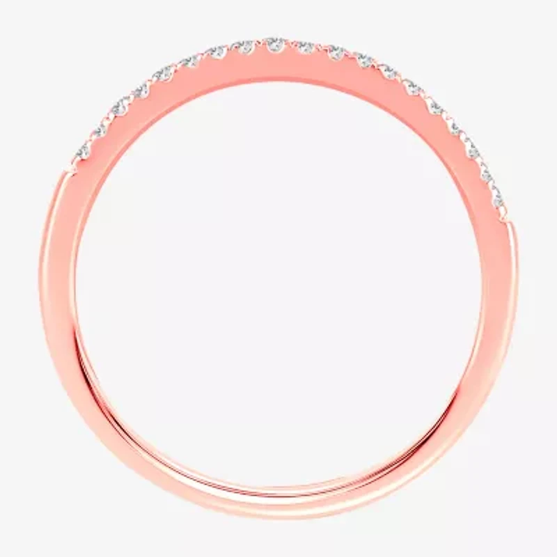 Womens 1/10 CT. T.W. Genuine White Diamond 10K Gold Wedding Band