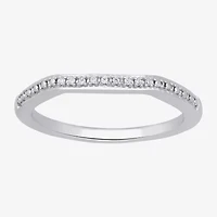 Surrounded by Love Womens Diamond Accent Natural White Sterling Silver Wedding Band