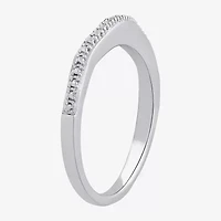 Surrounded by Love Womens Diamond Accent Natural White Sterling Silver Wedding Band