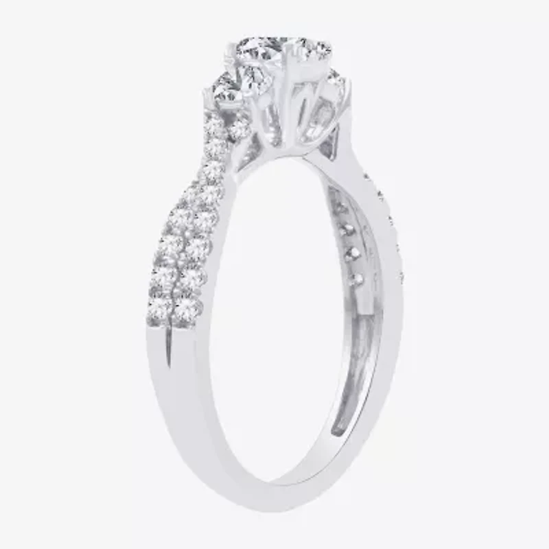 Love Lives Forever (H-I / Si1-Si2) Womens CT. T.W. Lab Grown White Diamond 10K Gold Oval 3-Stone Engagement Ring