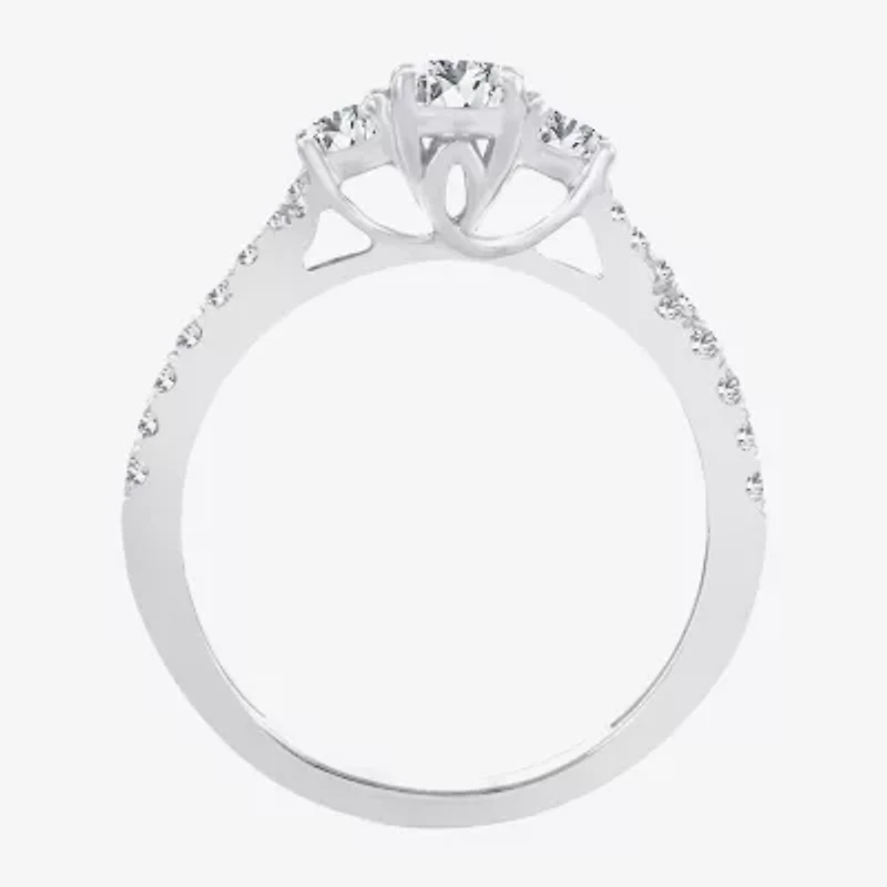 Love Lives Forever (H-I / Si1-Si2) Womens CT. T.W. Lab Grown White Diamond 10K Gold Oval 3-Stone Engagement Ring