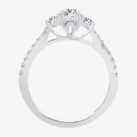 Love Lives Forever (H-I / Si1-Si2) Womens CT. T.W. Lab Grown White Diamond 10K Gold Oval 3-Stone Engagement Ring