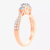 Love Lives Forever (H-I / Si1-Si2) Womens CT. T.W. Lab Grown White Diamond 10K Gold Round 3-Stone Engagement Ring
