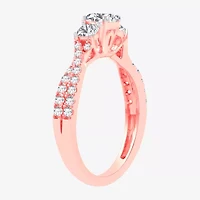 Love Lives Forever (H-I / Si1-Si2) Womens CT. T.W. Lab Grown White Diamond 10K Gold Oval 3-Stone Engagement Ring