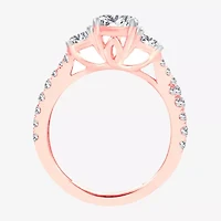 Love Lives Forever (H-I / Si1-Si2) Womens 2 CT. T.W. Lab Grown White Diamond 10K Gold Round 3-Stone Engagement Ring