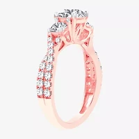 Love Lives Forever (H-I / Si1-Si2) Womens 2 CT. T.W. Lab Grown White Diamond 10K Gold Round 3-Stone Engagement Ring