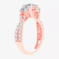 Love Lives Forever (H-I / Si1-Si2) Womens 2 CT. T.W. Lab Grown White Diamond 10K Gold 3-Stone Engagement Ring