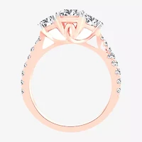 Love Lives Forever (H-I / Si1-Si2) Womens 2 CT. T.W. Lab Grown White Diamond 10K Gold Oval 3-Stone Engagement Ring