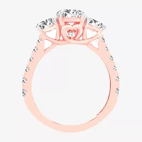 Love Lives Forever (H-I / Si1-Si2) Womens 2 CT. T.W. Lab Grown White Diamond 10K Gold Round 3-Stone Engagement Ring