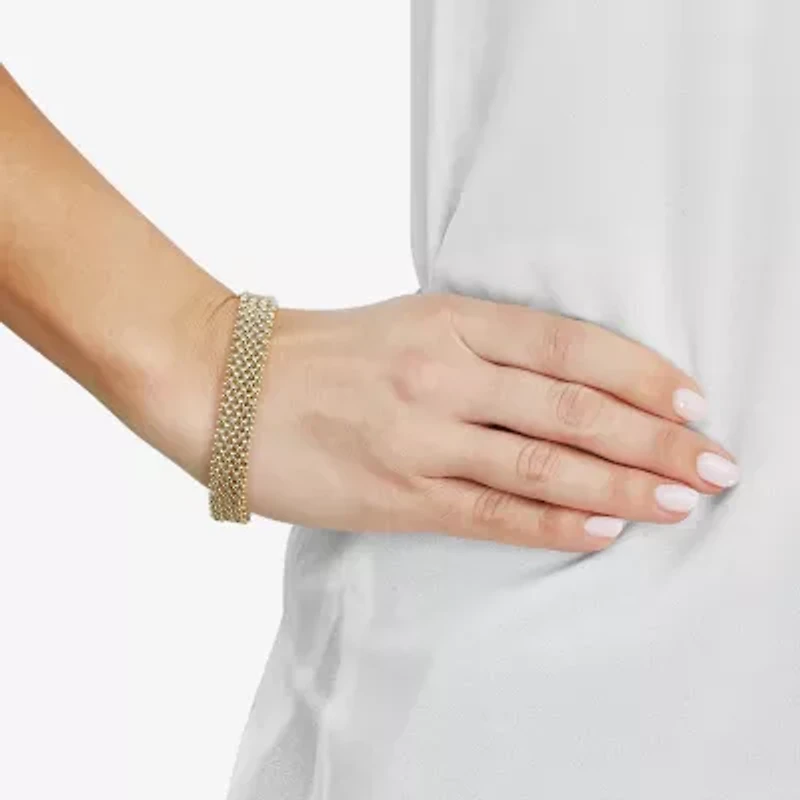 Made in Italy Womens 14K Gold Solid 7.5 Inch Link Bracelet