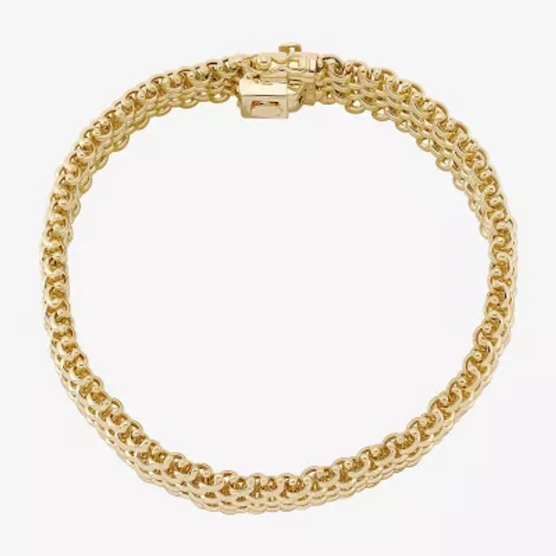Made in Italy Womens 14K Gold Solid 7.5 Inch Link Bracelet