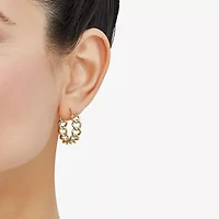Made in Italy Womens 14K Gold 24mm Round Hoop Earrings