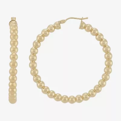 Made in Italy Womens 14K Gold 30mm Round Hoop Earrings