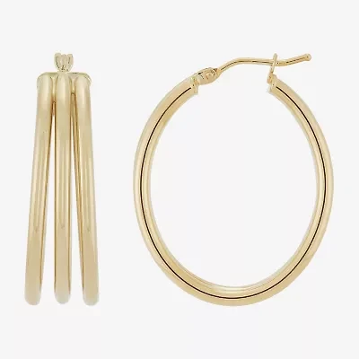 Made in Italy Womens 14K Gold 30mm Round Hoop Earrings