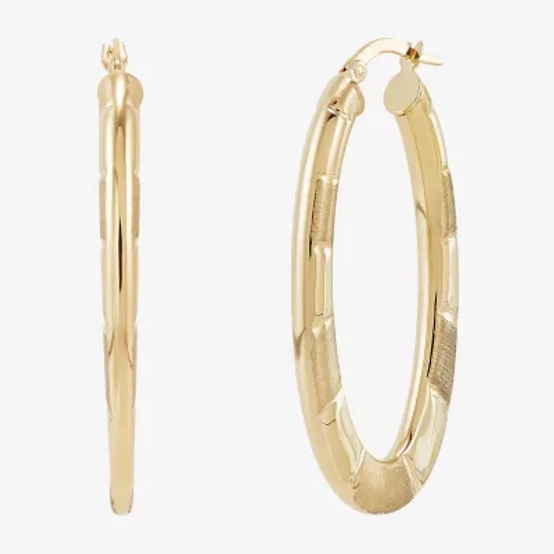 Made in Italy Womens 14K Gold 30mm Round Hoop Earrings