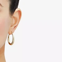 Womens 14K Gold 32.1mm Round Hoop Earrings