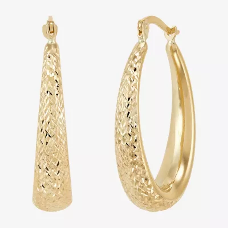 Womens 14K Gold 32.1mm Round Hoop Earrings