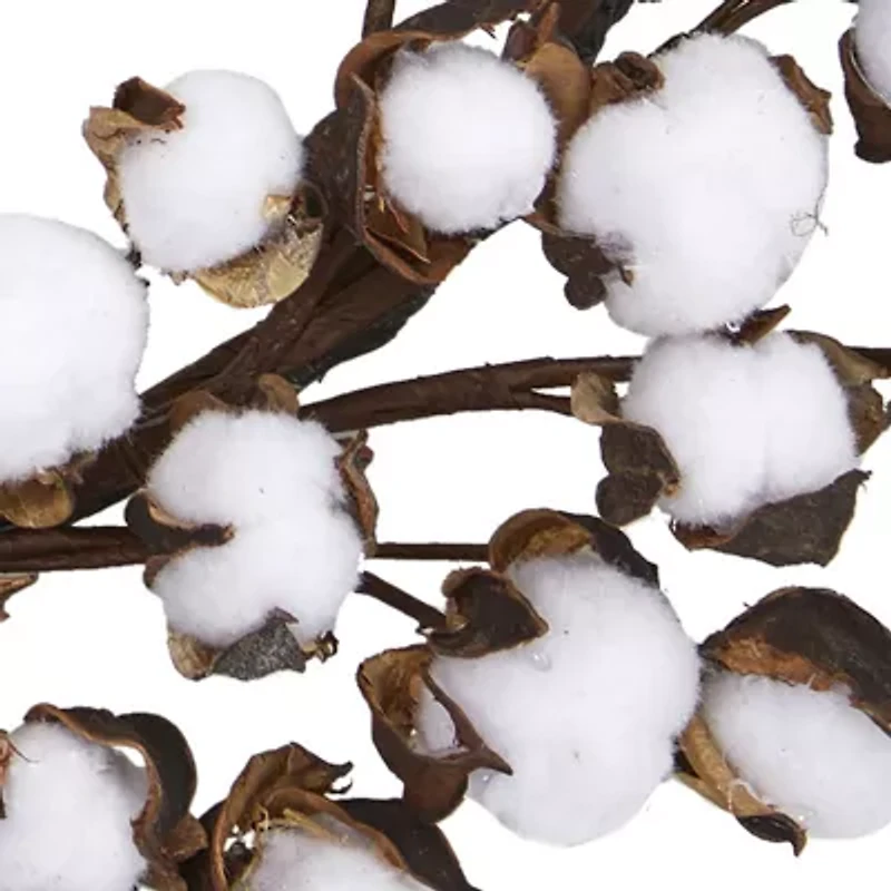 Nearly Natural Cotton Ball Wreath