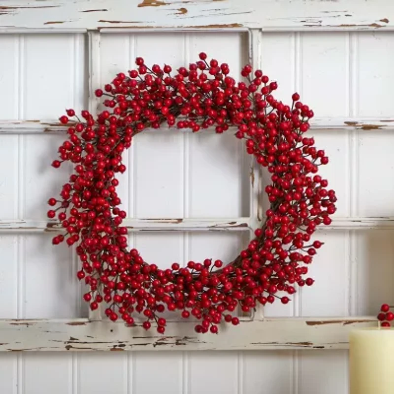Nearly Natural 22in. Berry Wreath