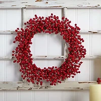 Nearly Natural 22in. Berry Wreath