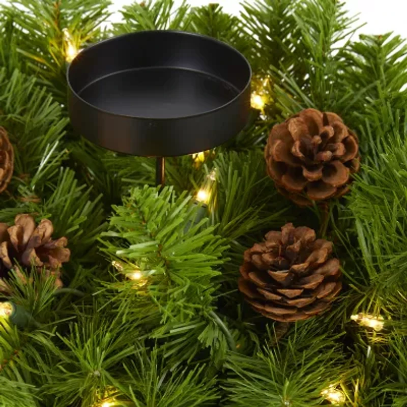 Nearly Natural 30in. Pine With Lights And Pine Cones Lighted Christmas Tabletop Decor