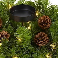 Nearly Natural 30in. Pine With Lights And Pine Cones Lighted Christmas Tabletop Decor