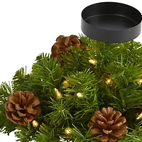 Nearly Natural 16in. 35 Lights And Pine Cones Lighted Christmas Tabletop Decor