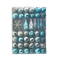 Nearly Natural Holiday 52 Count Set; 80mm To 150mm With Reusable Tray Christmas Ornament