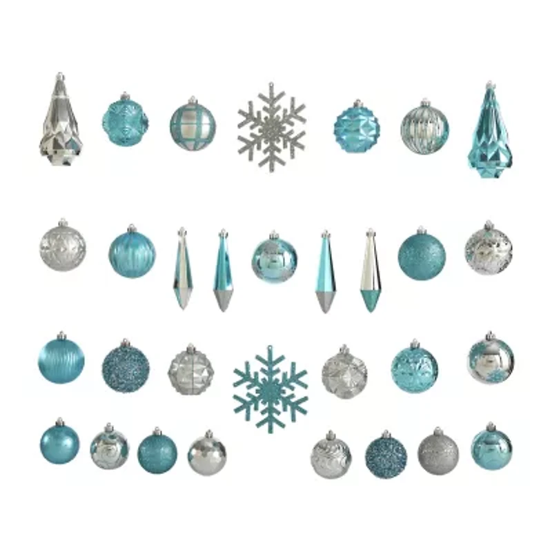 Nearly Natural Holiday 52 Count Set; 80mm To 150mm With Reusable Tray Christmas Ornament