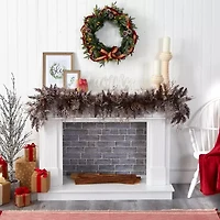 Nearly Natural 6ft. 50 White Warm Led Lights And Pine Cones Pre-Lit Christmas Indoor Garland