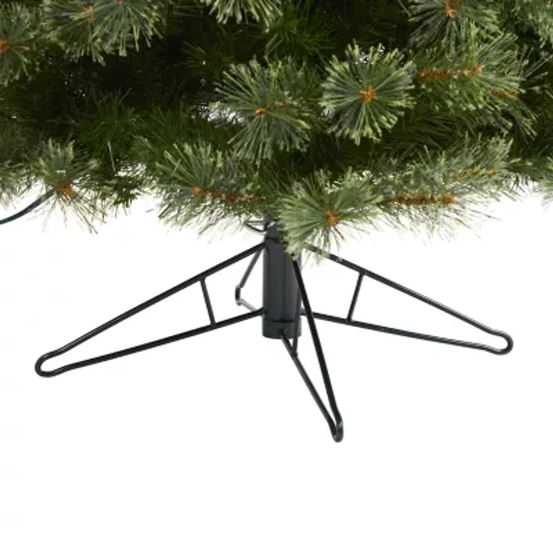 Nearly Natural 6 1/2 Foot Cashmere Slim Pine With 660 Bendable Branches And 350 Warm White Lights Pre-Lit Christmas Tree