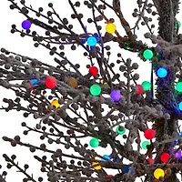 Nearly Natural 5 Foot Frosted Berry Twig With 386 Bendable Branches And 200 Multicolored Gum Ball Led Lights Pre-Lit Christmas Tree