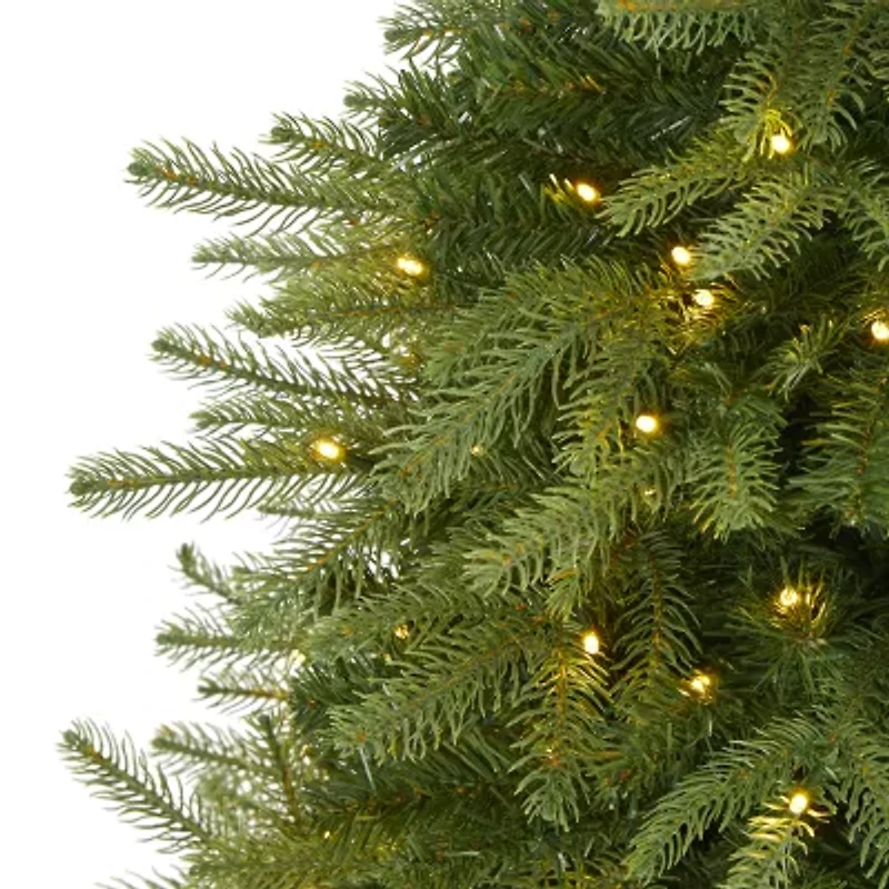 Nearly Natural 4 Foot Natural Look Fir With 814 Bendable Branches And 250 Clear Led Lights Pre-Lit Christmas Tree