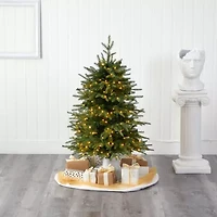 Nearly Natural 4 Foot Natural Look Fir With 814 Bendable Branches And 250 Clear Led Lights Pre-Lit Christmas Tree