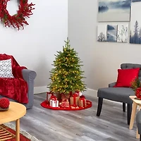 Nearly Natural 4 Foot Natural Look Fir With 814 Bendable Branches And 250 Clear Led Lights Pre-Lit Christmas Tree