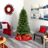 Nearly Natural 6 Foot Natural Look Fir With 1870 Bendable Branches And 350 Clear Led Lights Pre-Lit Christmas Tree